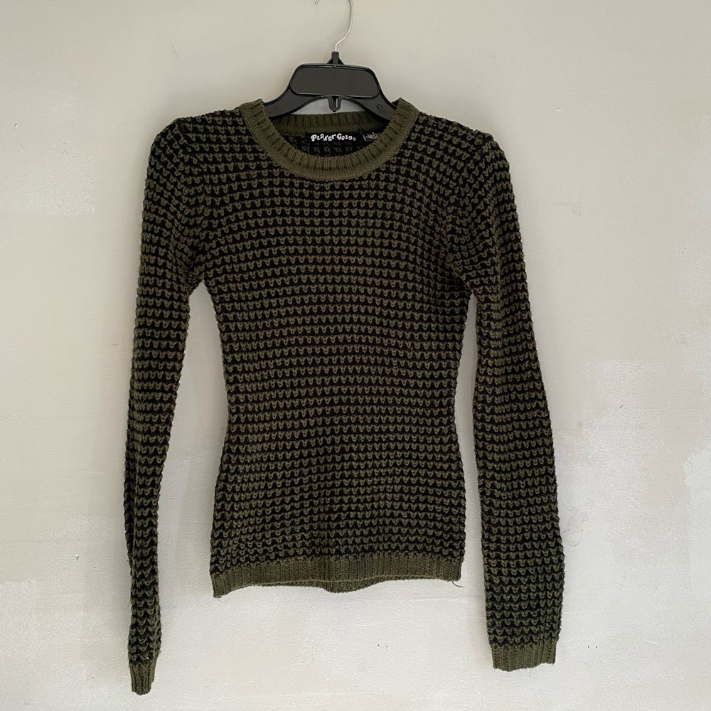 3 for $18 Olive/ Black knit long sleeve top